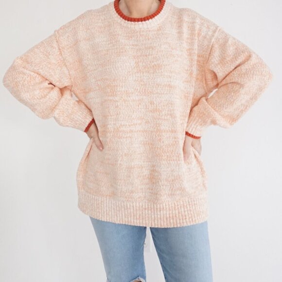 Urban Outfitters BDG Peach Knit Cotton Blend Crewneck Sweater Dress L - Picture 1 of 11